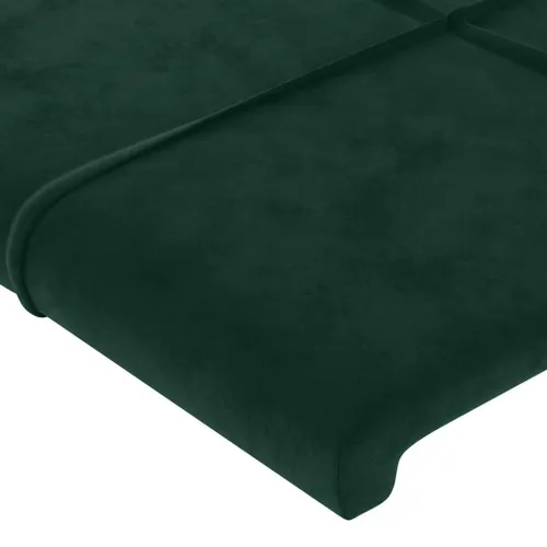Uzglavlje tamnozeleno 144x5x118/128 cm baršunasto - Tamnozelena 144 cm Visoko Cijena
