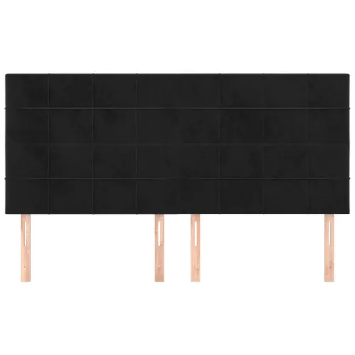 Uzglavlje crno 160x5x118/128 cm baršunasto - Crna 160 cm Visoko Cijena