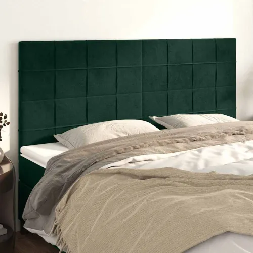 Uzglavlje tamnozeleno 160x5x118/128 cm baršunasto - Tamnozelena 160 cm Visoko Cijena