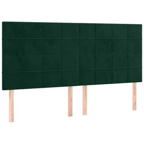 Uzglavlje tamnozeleno 160x5x118/128 cm baršunasto - Tamnozelena 160 cm Visoko Cijena