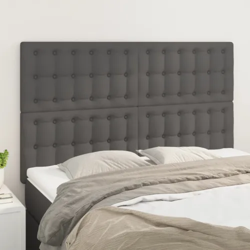 Uzglavlje sivo 144x5x118/128 cm umjetna koža - Siva 144 cm Visoko Cijena