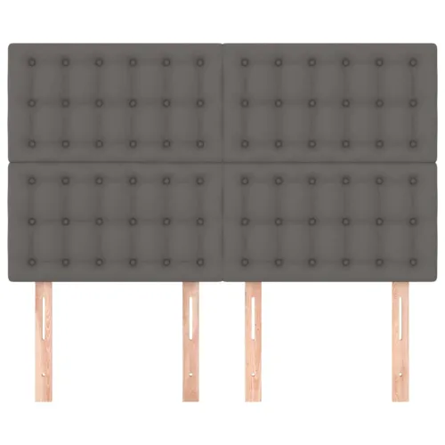 Uzglavlje sivo 144x5x118/128 cm umjetna koža - Siva 144 cm Visoko Cijena