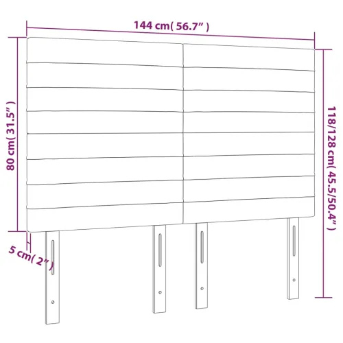 Uzglavlje svijetlosivo 144x5x118/128 cm baršunasto - Svjetlosiva 144 cm Visoko Cijena