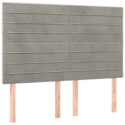 Uzglavlje svijetlosivo 144x5x118/128 cm baršunasto - Svjetlosiva 144 cm Visoko Cijena
