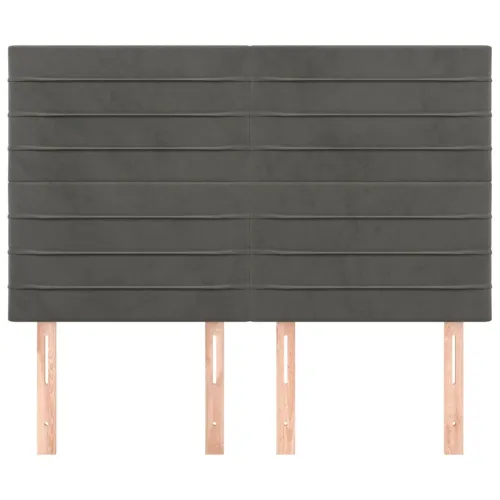Uzglavlje tamno sivo 144x5x118/128 cm baršunasto - Tamno siva 144 cm Visoko Cijena