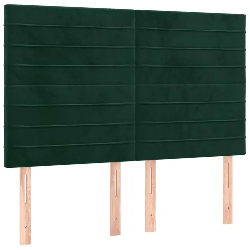 Uzglavlje tamnozeleno 144x5x118/128 cm baršunasto - Tamnozelena 144 cm Visoko Cijena