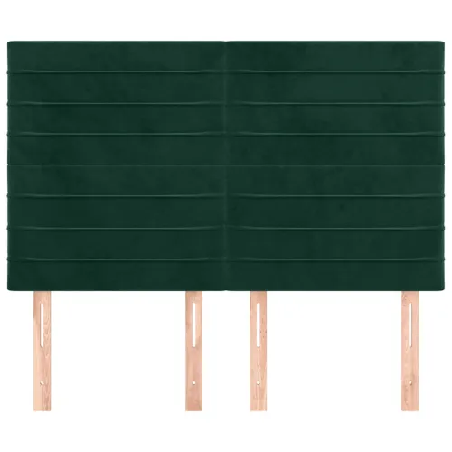 Uzglavlje tamnozeleno 144x5x118/128 cm baršunasto - Tamnozelena 144 cm Visoko Cijena