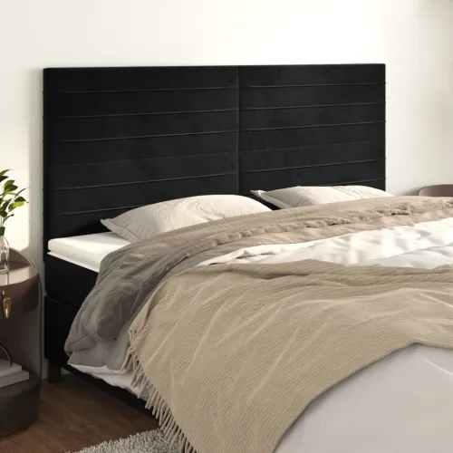 Uzglavlje crno 160x5x118/128 cm baršunasto - Crna 160 cm Visoko Cijena