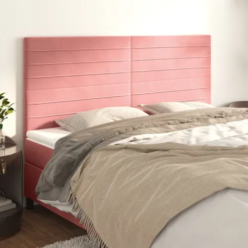 Uzglavlje roze 200x5x118/128 cm baršunasto - Ružičasta 200 cm Visoko Cijena