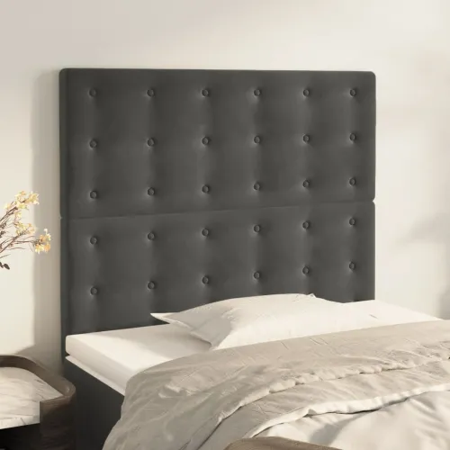 Uzglavlje tamno sivo 80x5x118/128 cm baršunasto - Tamno siva 80 cm Visoko Cijena