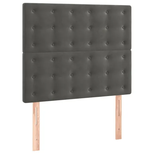 Uzglavlje tamno sivo 80x5x118/128 cm baršunasto - Tamno siva 80 cm Visoko Cijena
