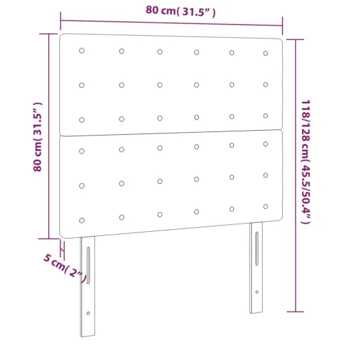 Uzglavlje tamno sivo 80x5x118/128 cm baršunasto - Tamno siva 80 cm Visoko Cijena