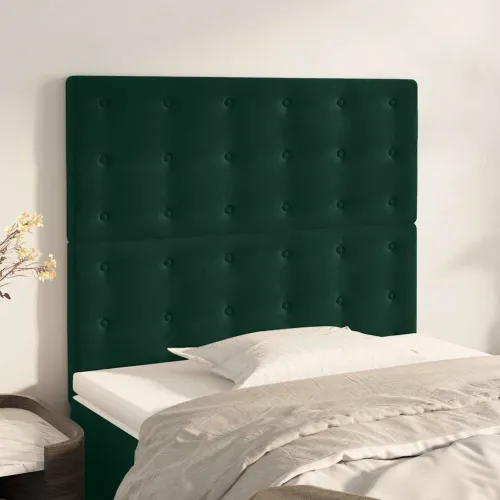 Uzglavlje tamnozeleno 90x5x118/128 cm baršunasto - Tamnozelena 90 cm Visoko Cijena