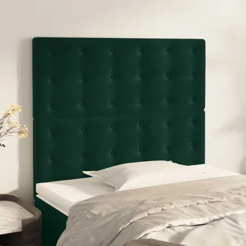 Uzglavlje tamnozeleno 100x5x118/128 cm baršunasto - Tamnozelena 100 cm Visoko Cijena