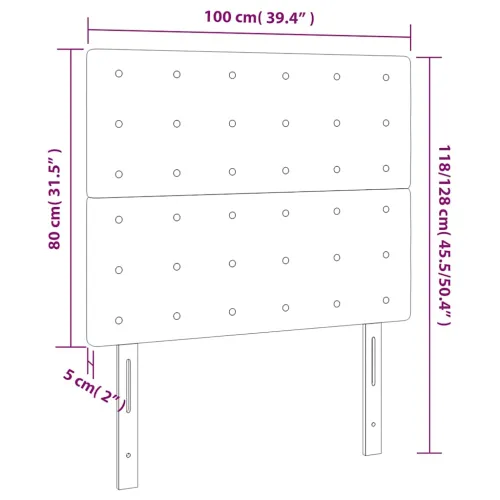 Uzglavlje tamnozeleno 100x5x118/128 cm baršunasto - Tamnozelena 100 cm Visoko Cijena