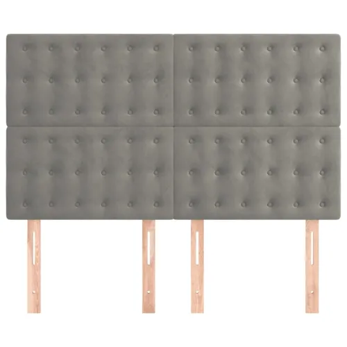 Uzglavlje svijetlosivo 144x5x118/128 cm baršunasto - Svjetlosiva 144 cm Visoko Cijena
