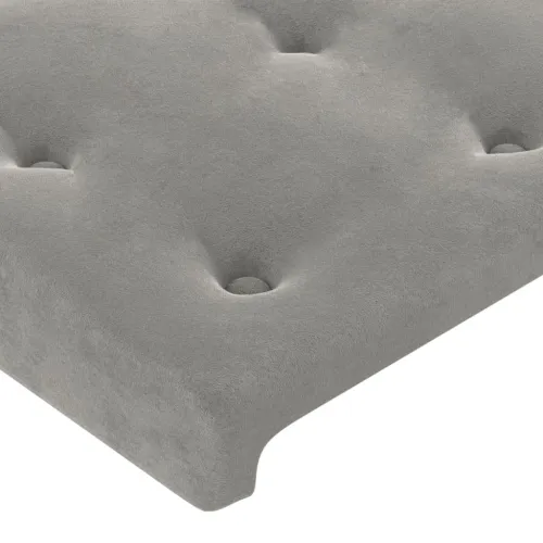 Uzglavlje svijetlosivo 144x5x118/128 cm baršunasto - Svjetlosiva 144 cm Visoko Cijena