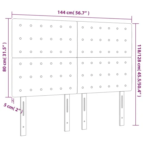 Uzglavlje svijetlosivo 144x5x118/128 cm baršunasto - Svjetlosiva 144 cm Visoko Cijena