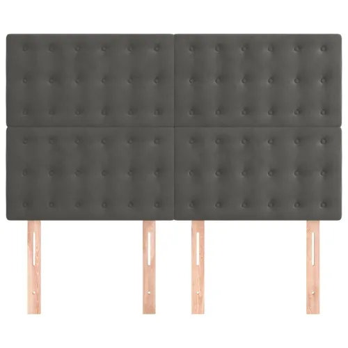 Uzglavlje tamno sivo 144x5x118/128 cm baršunasto - Tamno siva 144 cm Visoko Cijena