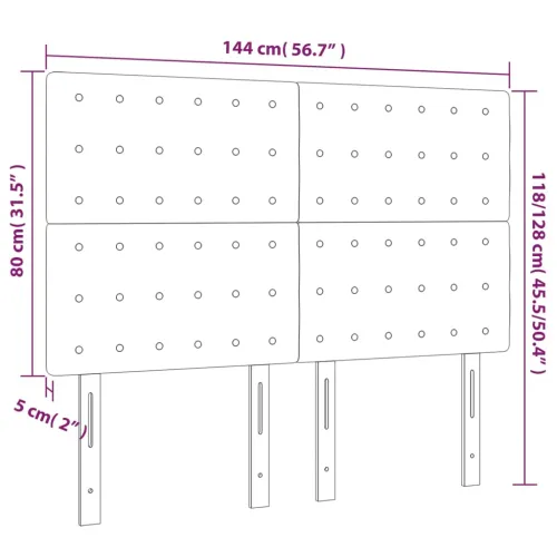 Uzglavlje tamno sivo 144x5x118/128 cm baršunasto - Tamno siva 144 cm Visoko Cijena