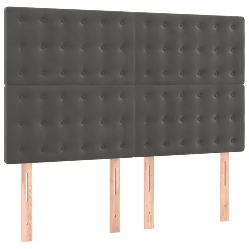 Uzglavlje tamno sivo 144x5x118/128 cm baršunasto - Tamno siva 144 cm Visoko Cijena