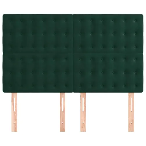 Uzglavlje tamnozeleno 144x5x118/128 cm baršunasto - Tamnozelena 144 cm Visoko Cijena