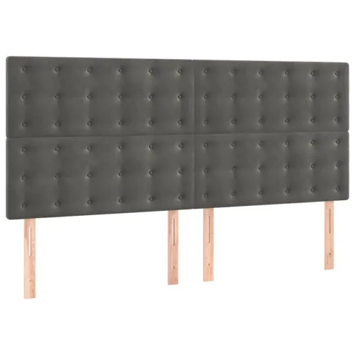 Uzglavlje tamno sivo 160x5x118/128 cm baršunasto - Tamno siva 160 cm Visoko Cijena