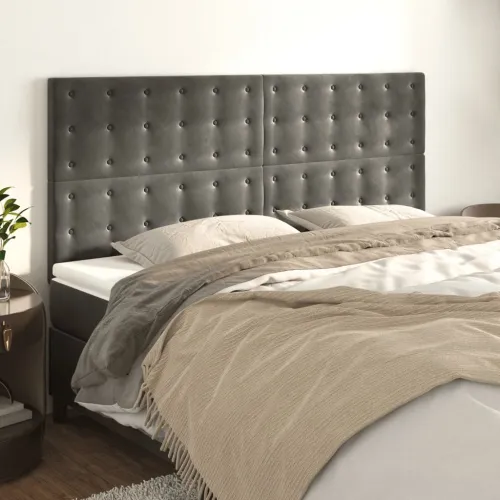 Uzglavlje tamno sivo 160x5x118/128 cm baršunasto - Tamno siva 160 cm Visoko Cijena