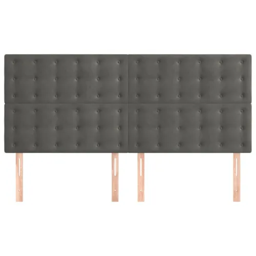 Uzglavlje tamno sivo 160x5x118/128 cm baršunasto - Tamno siva 160 cm Visoko Cijena