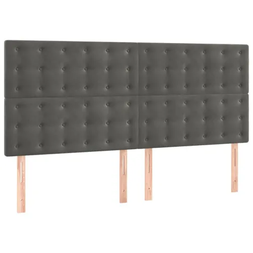 Uzglavlje tamno sivo 200x5x118/128 cm baršunasto - Tamno siva 200 cm Visoko Cijena