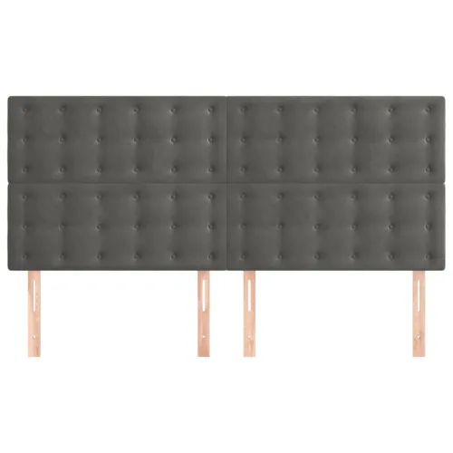 Uzglavlje tamno sivo 200x5x118/128 cm baršunasto - Tamno siva 200 cm Visoko Cijena
