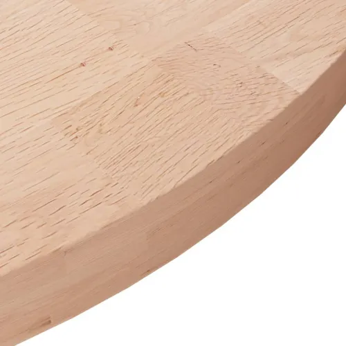 Okrugla stolna ploča Ø 80 x 4 cm netretirana masivna hrastovina - Prirodna Ø 80 x 4 cm Cijena