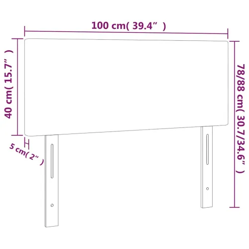 Uzglavlje crno 100x5x78/88 cm od umjetne kože - Crna 100 cm Nisko Cijena