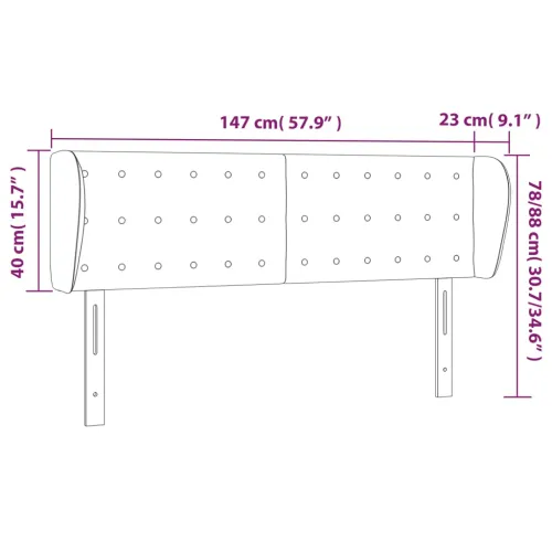 Uzglavlje s ušima krem 147x23x78/88 cm od umjetne kože - Krema 147 x 23 x 78/88 cm Cijena