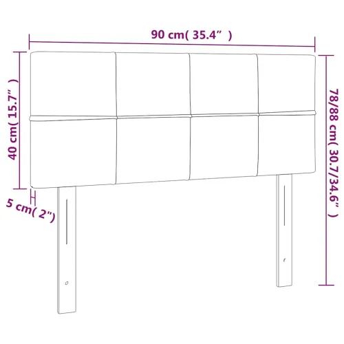 Uzglavlje crno 90x5x78/88 cm baršunasto - Crna 90 cm Nisko Cijena