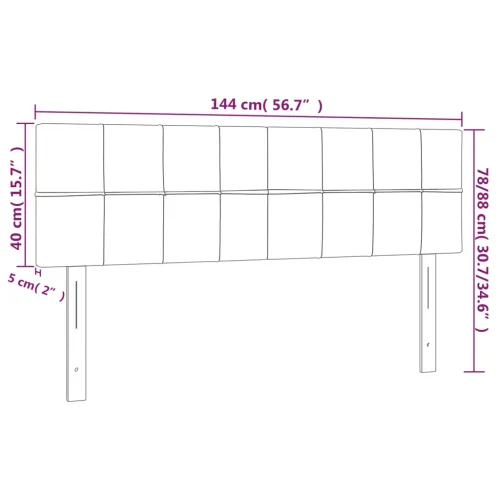 Uzglavlja tamnosiva 144x5x78/88 cm baršunasta - Tamno siva 144 cm Nisko Cijena