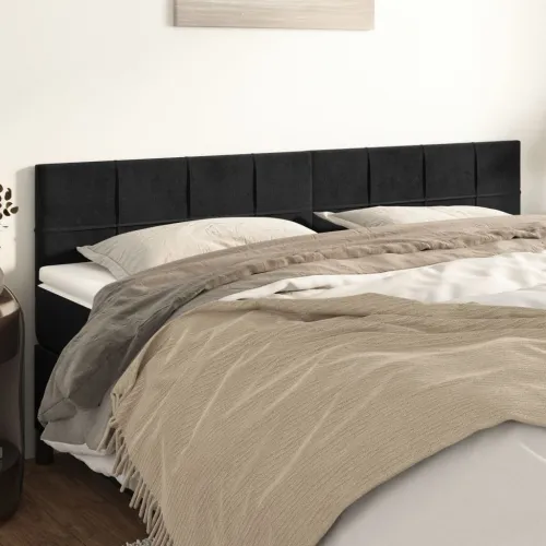 Uzglavlja crna 160x5x78/88 cm baršunasta - Crna 160 cm Nisko Cijena