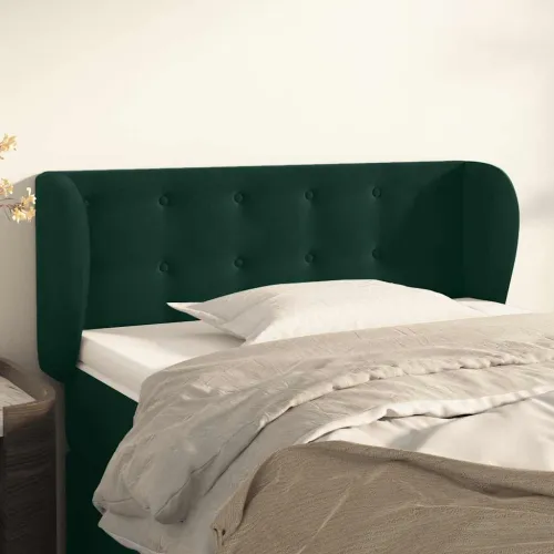 Uzglavlje s ušima tamnozeleno 93x23x78/88 cm baršunasto - Tamnozelena 93 x 23 x 78/88 cm Cijena