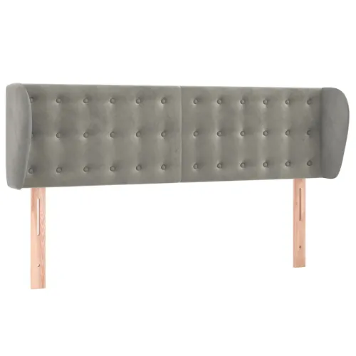 Uzglavlje s ušima svjetlosivo 147x23x78/88 cm baršunasto - Svjetlosiva 147 x 23 x 78/88 cm Cijena