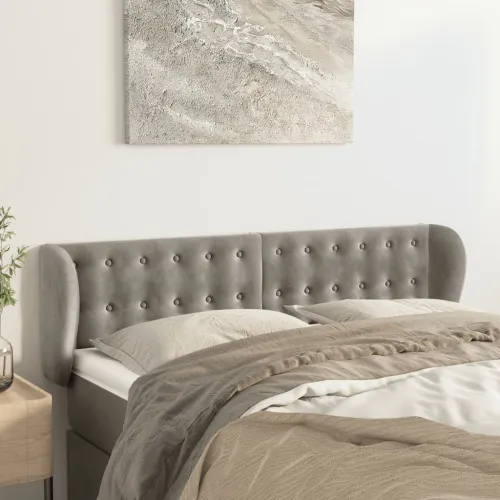 Uzglavlje s ušima svjetlosivo 147x23x78/88 cm baršunasto - Svjetlosiva 147 x 23 x 78/88 cm Cijena