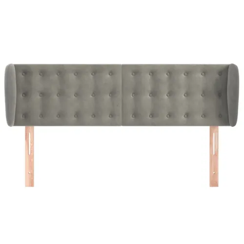 Uzglavlje s ušima svjetlosivo 147x23x78/88 cm baršunasto - Svjetlosiva 147 x 23 x 78/88 cm Cijena