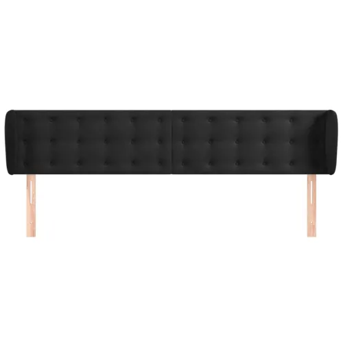 Uzglavlje s ušima crno 163x23x78/88 cm baršunasto - Crna 163 x 23 x 78/88 cm Cijena