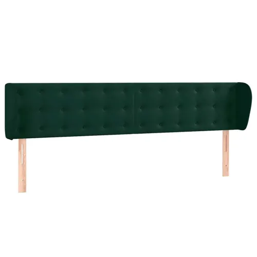 Uzglavlje s ušima tamnozeleno 183x23x78/88 cm baršunasto - Tamnozelena 183 x 23 x 78/88 cm Cijena