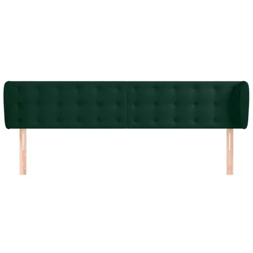 Uzglavlje s ušima tamnozeleno 183x23x78/88 cm baršunasto - Tamnozelena 183 x 23 x 78/88 cm Cijena
