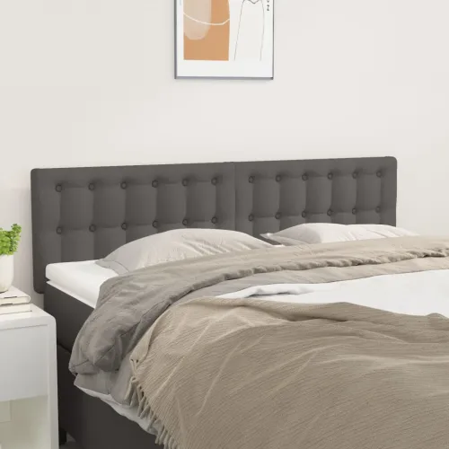 Uzglavlja siva 144x5x78/88 cm od umjetne kože - Siva 144 cm Nisko Cijena
