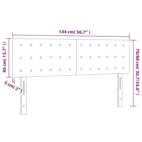 Uzglavlja crna 144x5x78/88 cm baršunasta - Crna 144 cm Nisko Cijena