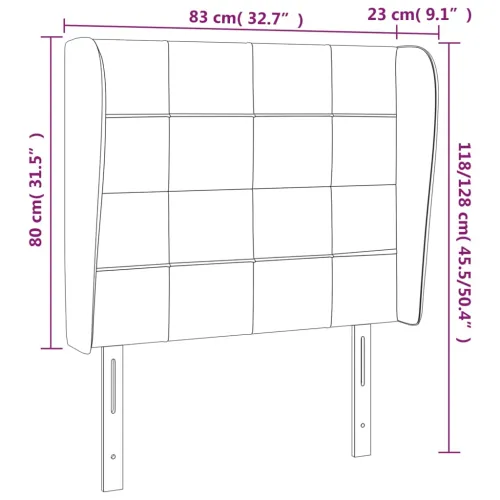 Uzglavlje s ušima tamnosmeđe 83 x 23 x 118/128 cm od tkanine - Tamno smeđa 83 x 23 x 118/128 cm 1 Tamno smeđa Cijena