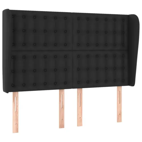 Uzglavlje s ušima crno 147x23x118/128 cm od umjetne kože - Crna 147 x 23 x 118/128 cm Cijena