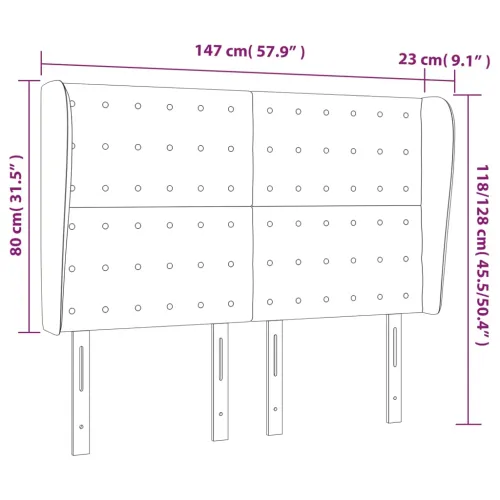 Uzglavlje s ušima crno 147x23x118/128 cm od umjetne kože - Crna 147 x 23 x 118/128 cm Cijena