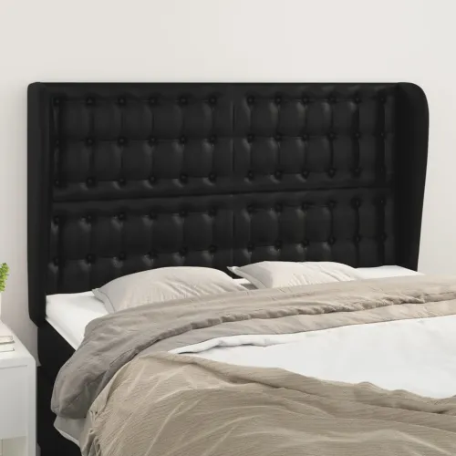 Uzglavlje s ušima crno 147x23x118/128 cm od umjetne kože - Crna 147 x 23 x 118/128 cm Cijena